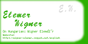 elemer wigner business card